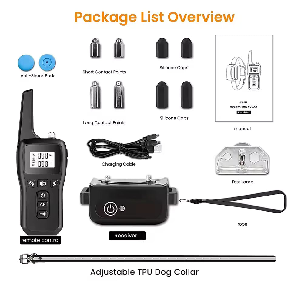 Long Range Dog Training Collar with Beep Vibration and Static Modes