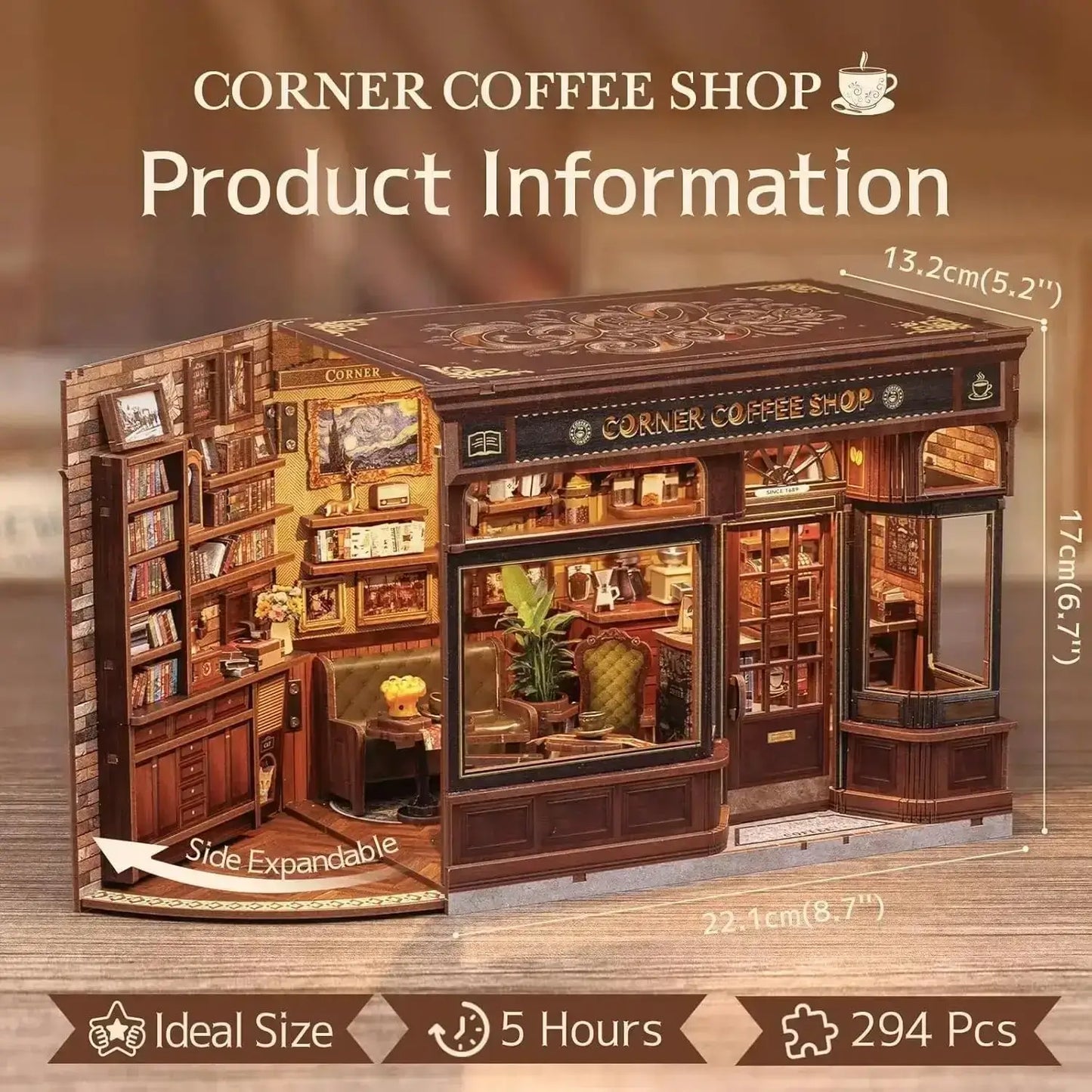 DIY Corner Coffee Shop Book Nook Kit