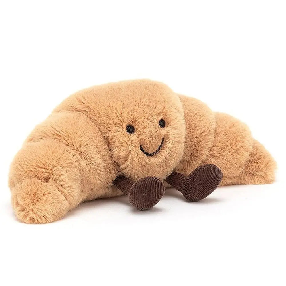 Croissant-Shaped Soft Cuddle Bear Pillow