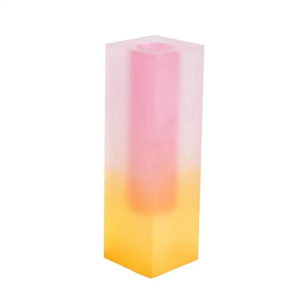 Square Acrylic Gradient Vase with Crystal Effect