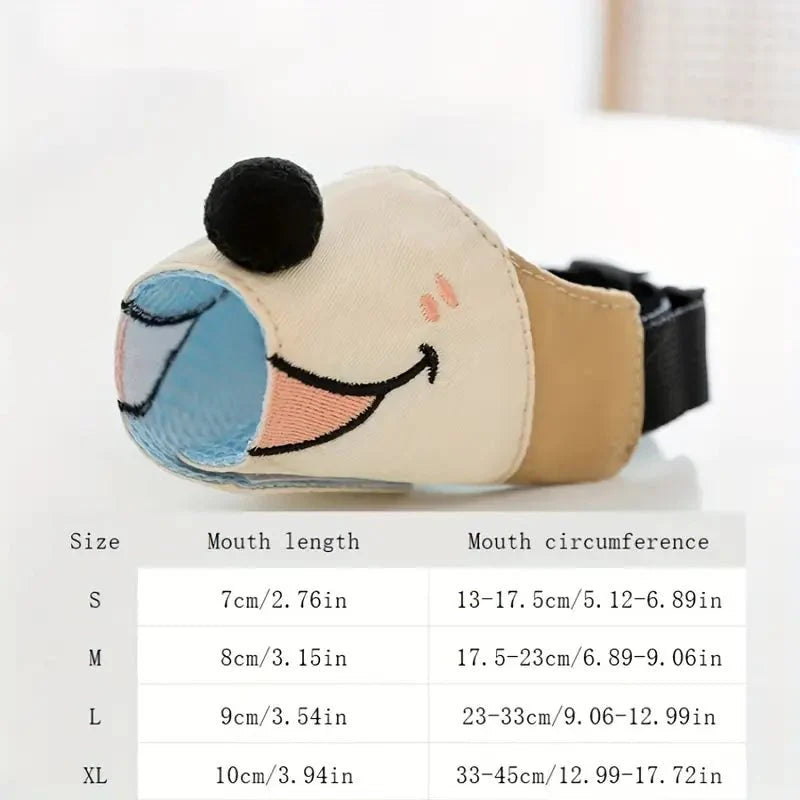 Adjustable Cartoon Dog Muzzle for Comfortable Fit