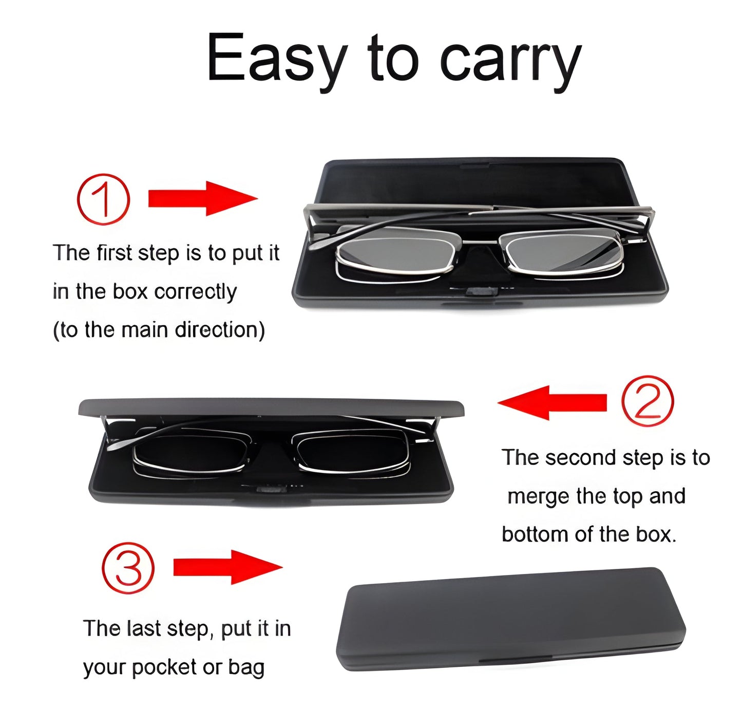 Compact Folding Reading Glasses for Men and Women - Gray Stainless Steel