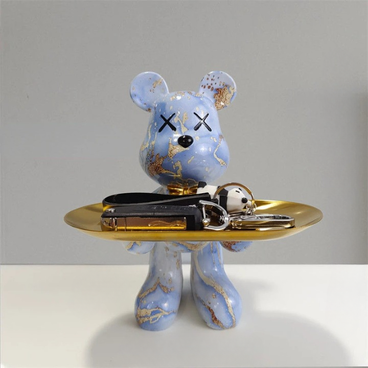 Decorative Bear Storage Figure with Bowl for Keys and Treats