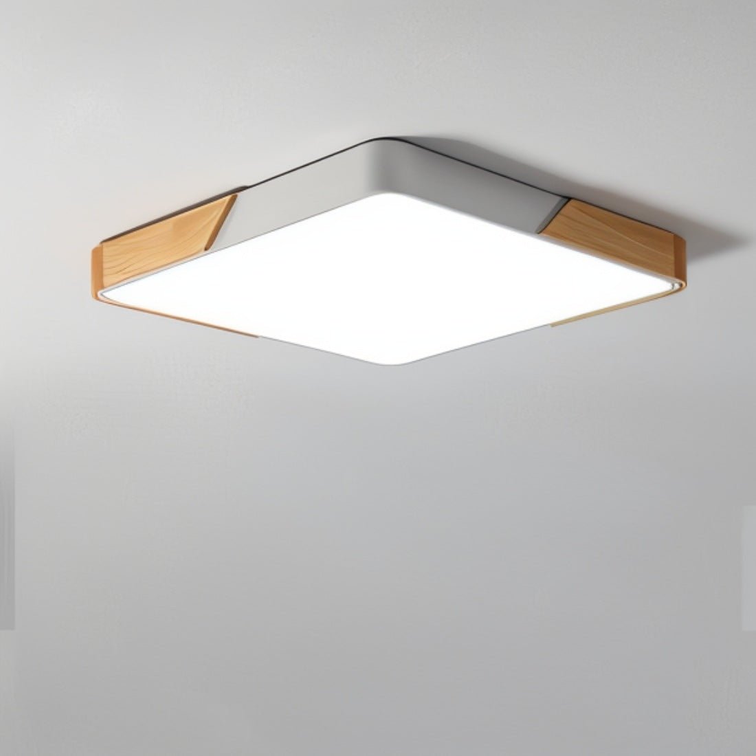 Modern LED Ceiling Light with Wooden Structure - Minimalist Design