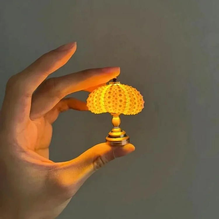 DIY Sea Urchin Night Light with Natural Shell and Metal Base