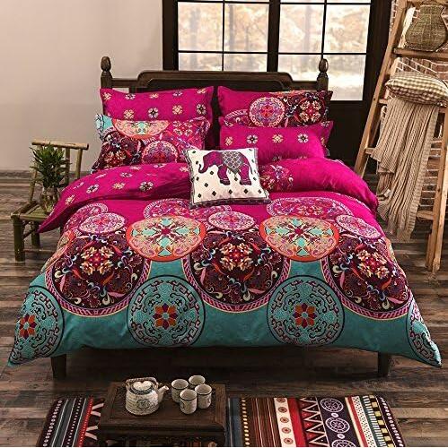 Abstract Geometric Zigzag Bedding Set in Blue and Orange