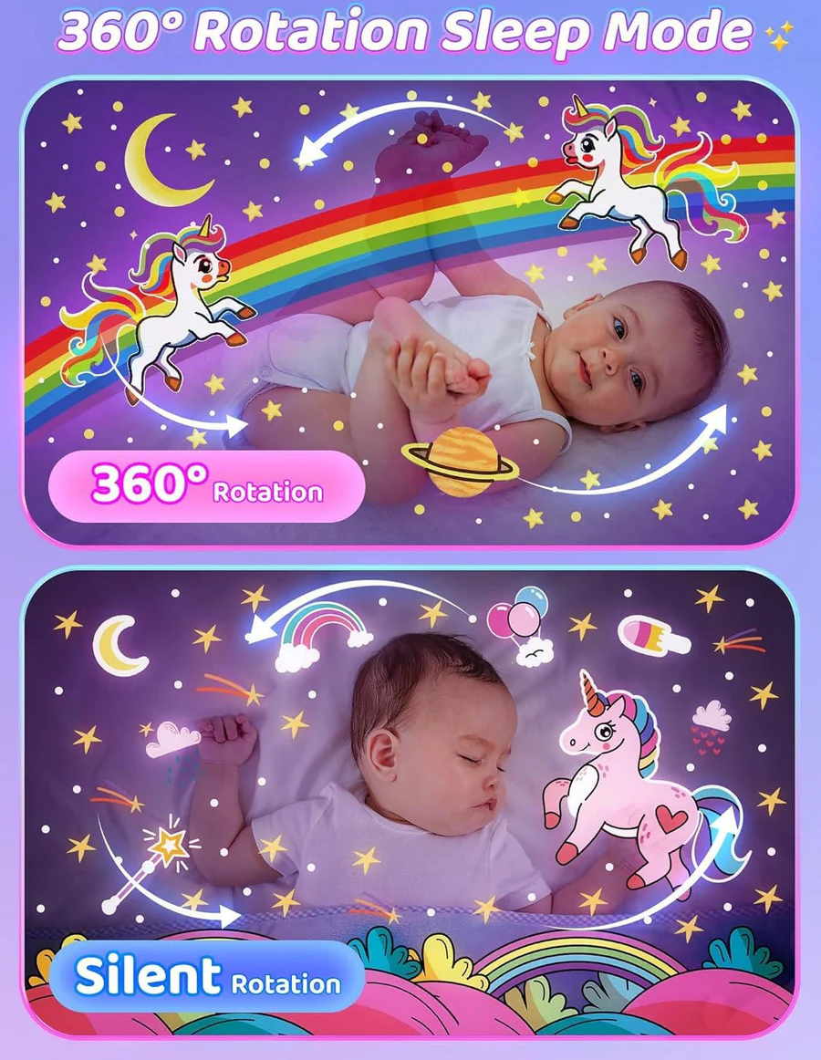 Kids Night Light Projector with Bluetooth Music and Rotating Scenes