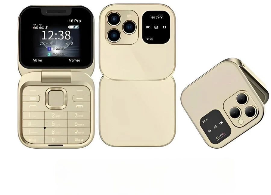 Foldable Dual SIM Flip Phone with Tactile Keypad