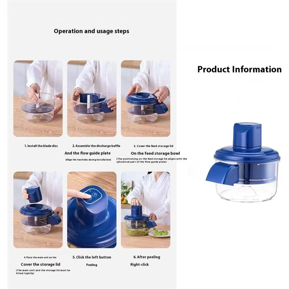 Electric Rechargeable Fruit and Vegetable Peeler with Stainless Steel Blades
