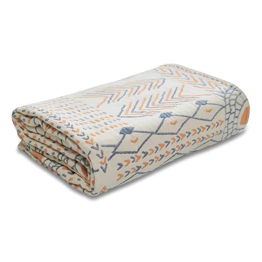 Reversible Cotton Throw Blanket for Cozy Comfort