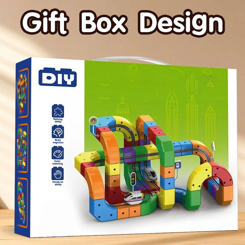 Magnetic Train Track Building Set with Rechargeable Electric Train
