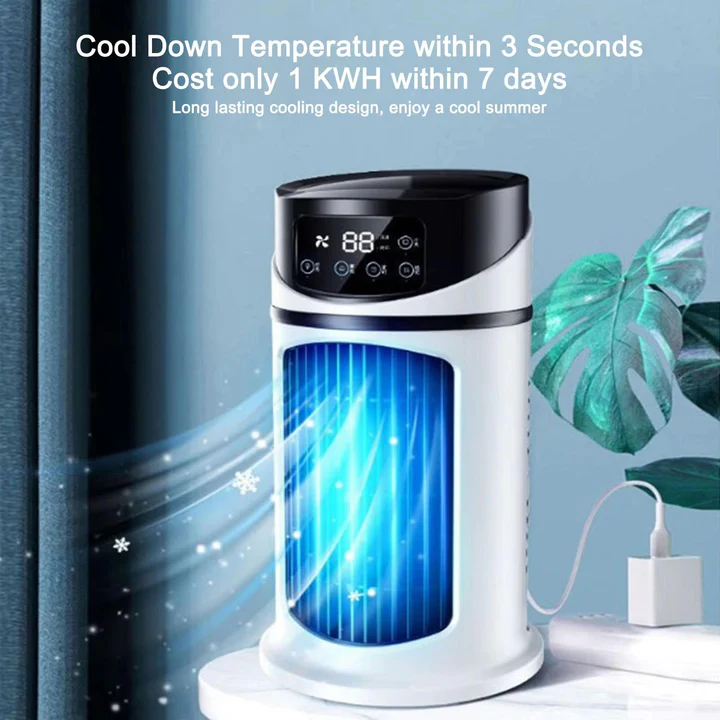 Portable Compact Air Conditioner with Remote Control for Rooms up to 250 sq ft