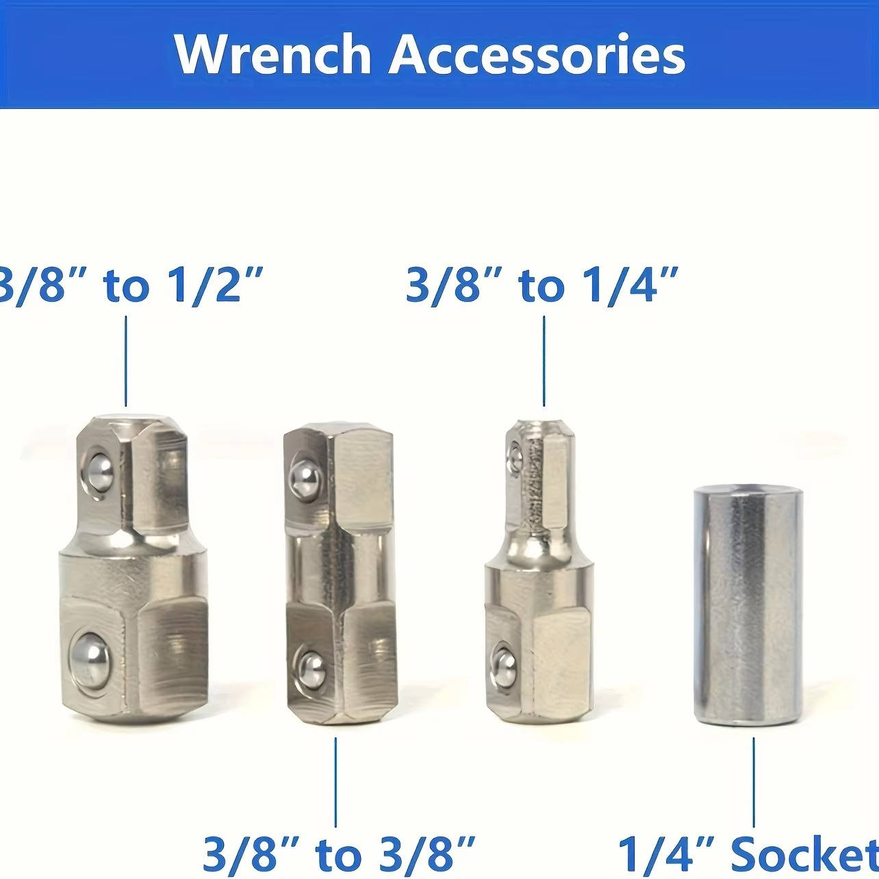 15.4 Inch Slim Extension Wrench with 3 Adapters