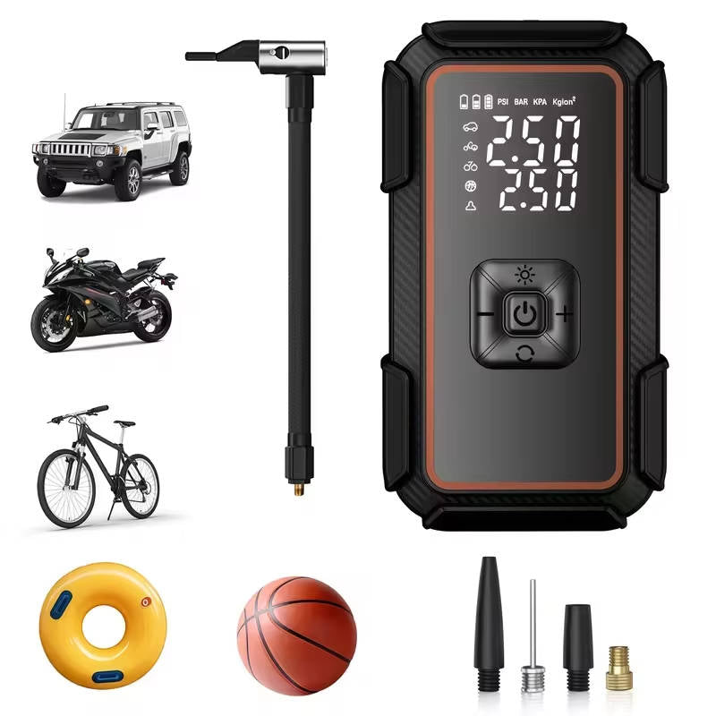 6000A Portable Car Jump Starter with 150 PSI Air Compressor and LED Light