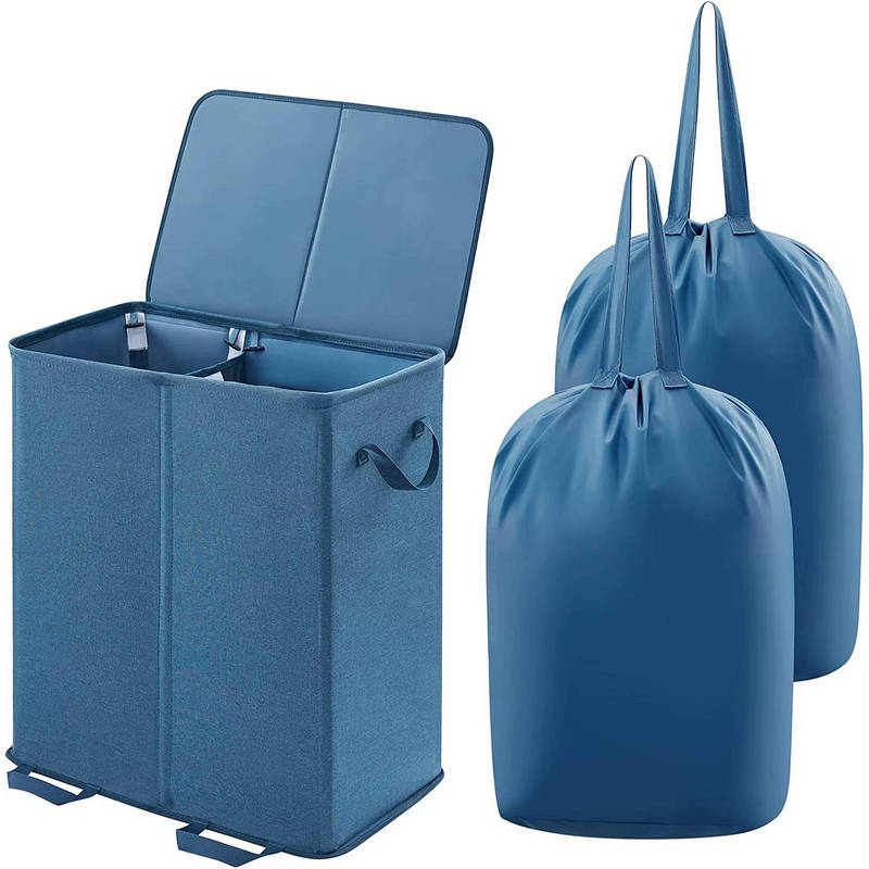 Large Foldable Laundry Hamper with Removable Bags and Reinforced Handles