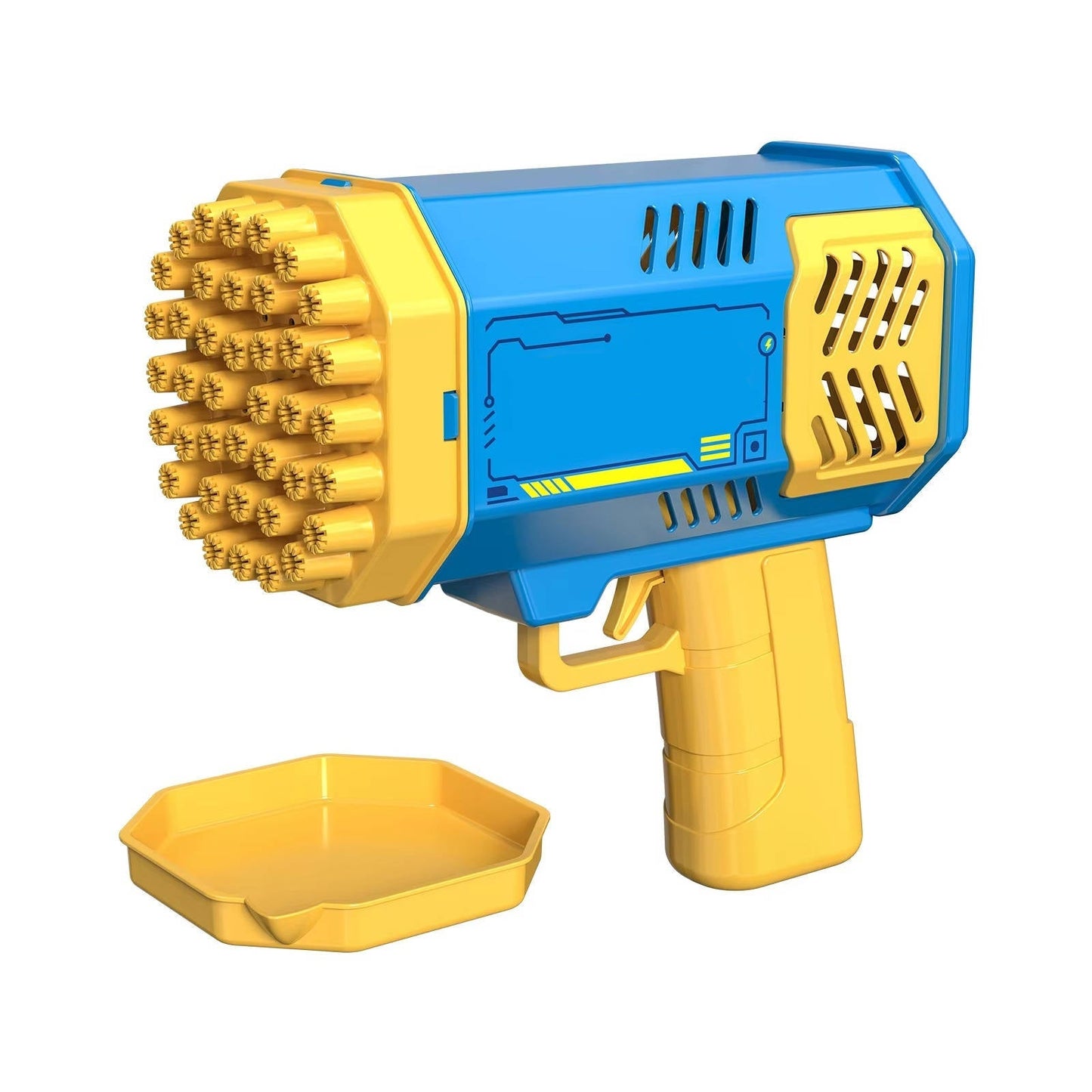 40 Hole LED Bubble Blaster Gun, Gatling Style Automatic Bubble Maker for Kids 3+