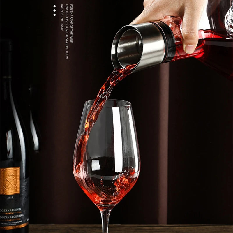 1500ml Lead-Free Crystal Wine Decanter with 12-Channel Aerator