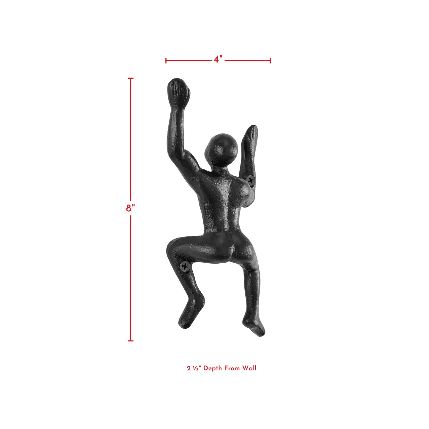 Cast Iron Black Wall Climber Hooks Set of 2