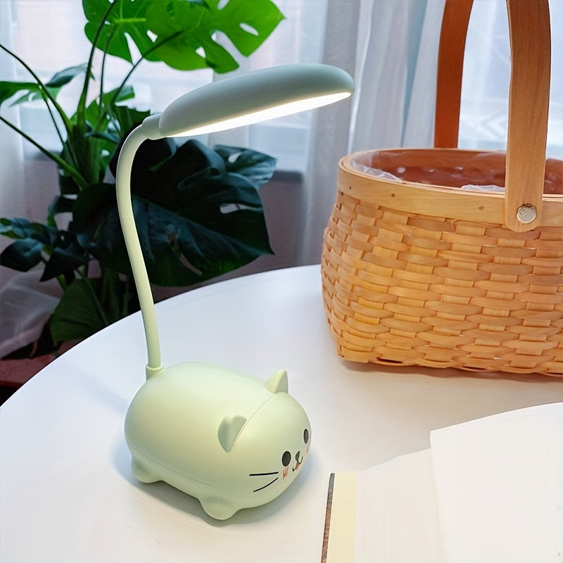 Adjustable USB Rechargeable Cartoon Cat LED Desk Lamp