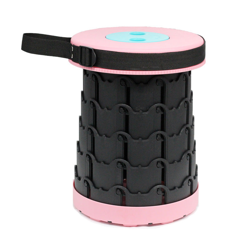 Retractable Folding Stool with Adjustable Height and High Load Capacity