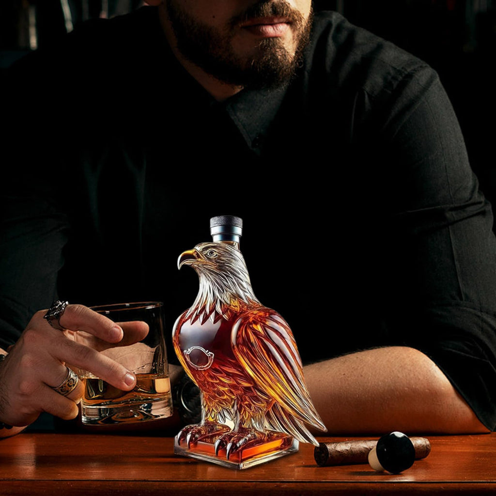 Decorative Eagle Glass Alcohol Bottle