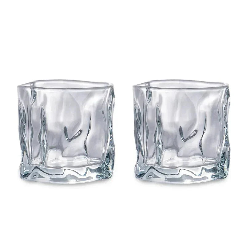 Elegant Ripple Glass Whisky Tumbler