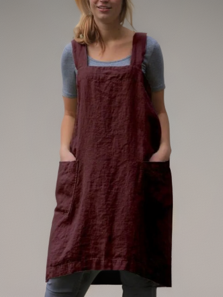 Airy Apron Dress with Pockets for Women