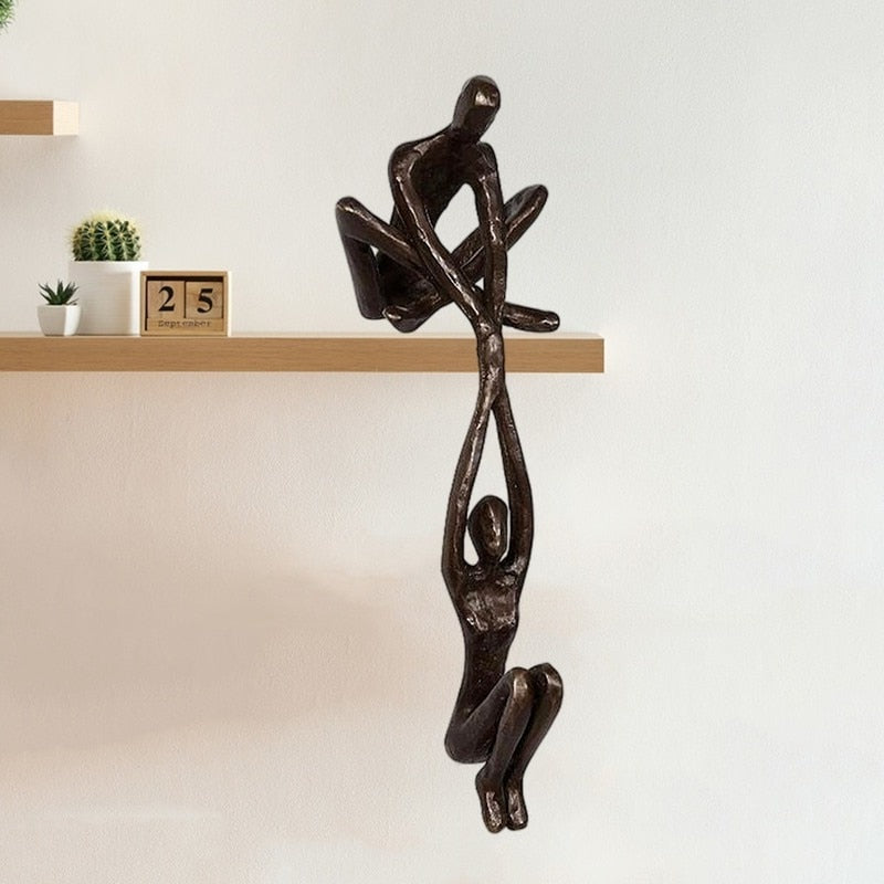 Figurative Sculpture of Man Lifting Woman - Balance and Elegance Decor