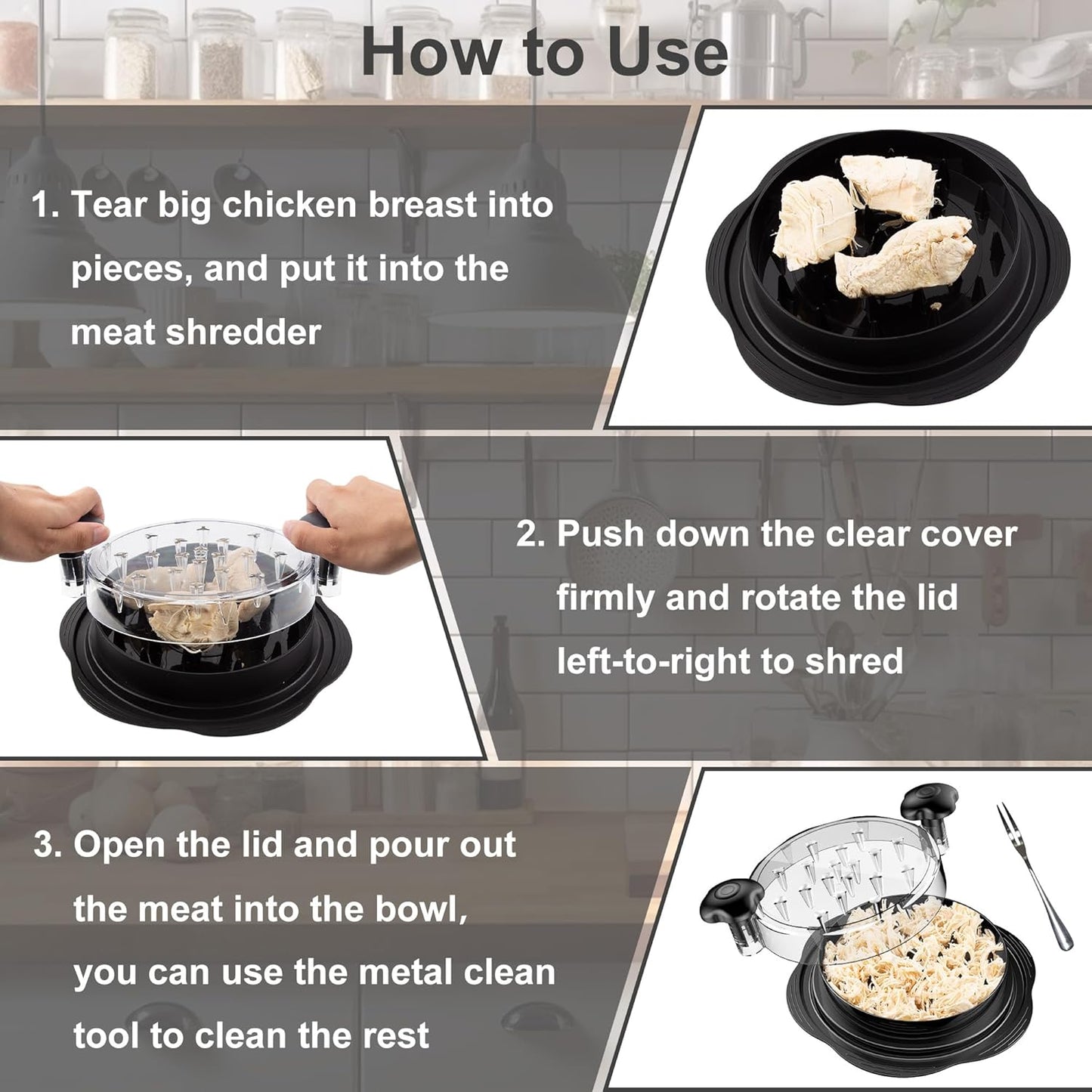 Ergonomic Chicken Shredder with Non-Slip Grip