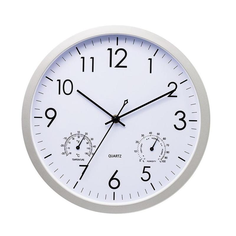 Weather-Resistant Outdoor Wall Clock with Temperature and Humidity Gauge