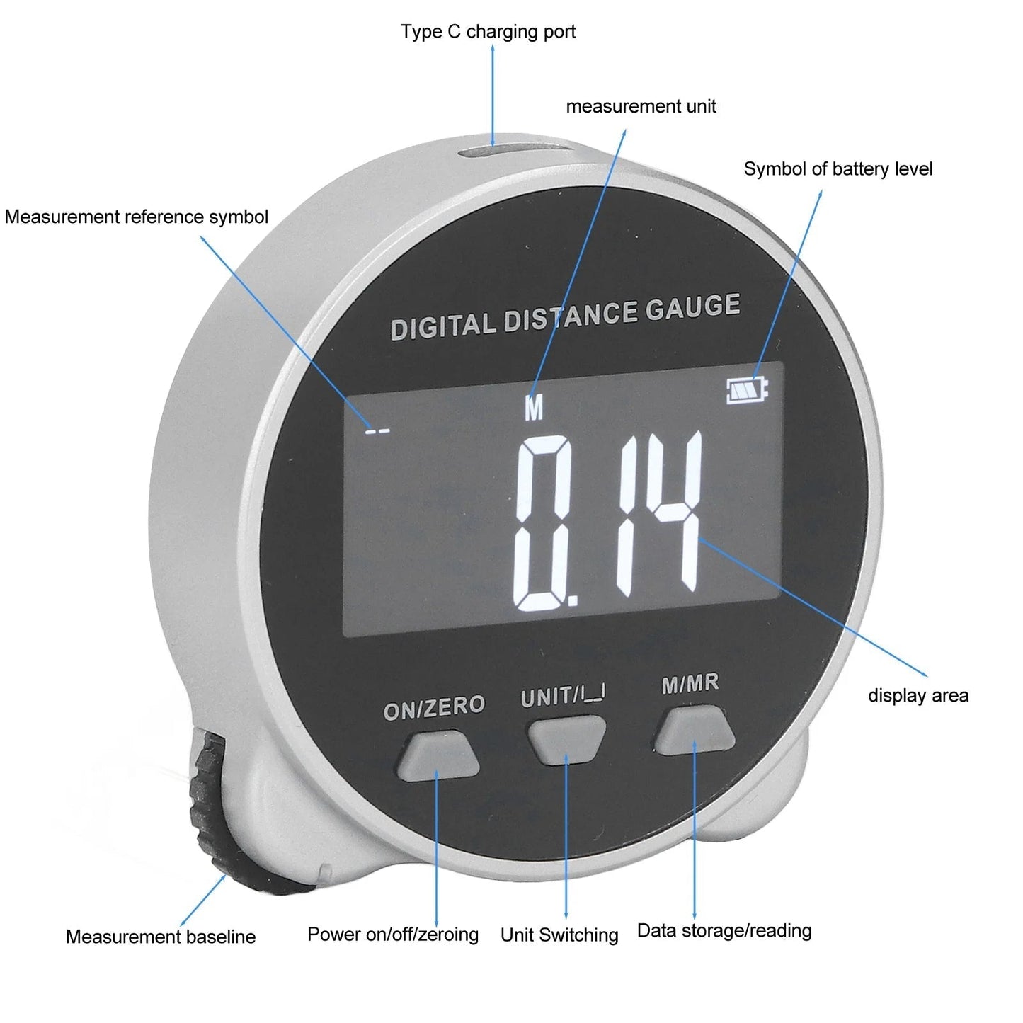 Smart Digital Measuring Tape with LCD Display