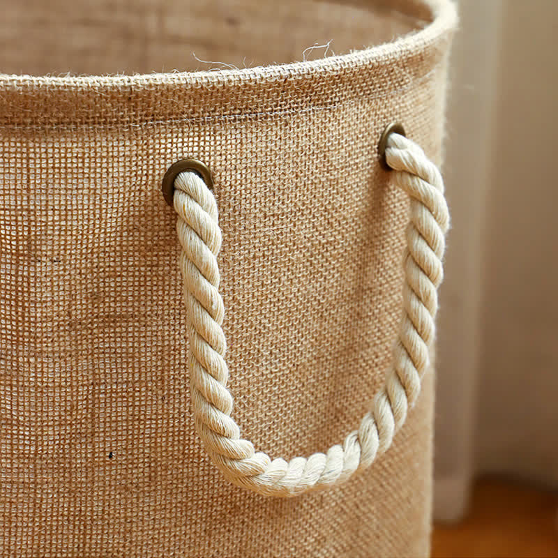 Foldable Cotton-Linen Waterproof Laundry Basket