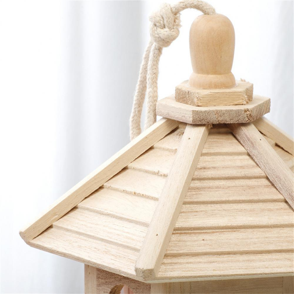 Wooden Transparent Bird Feeder with Easy Refill Design