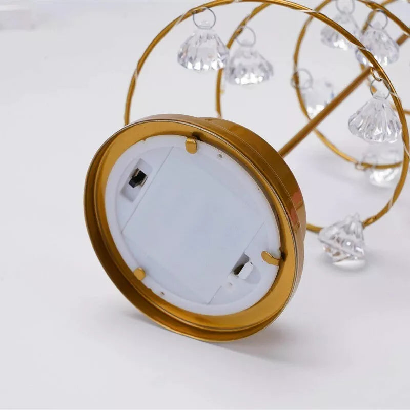 LED Spiral Christmas Table Lamp with Crystal Accents