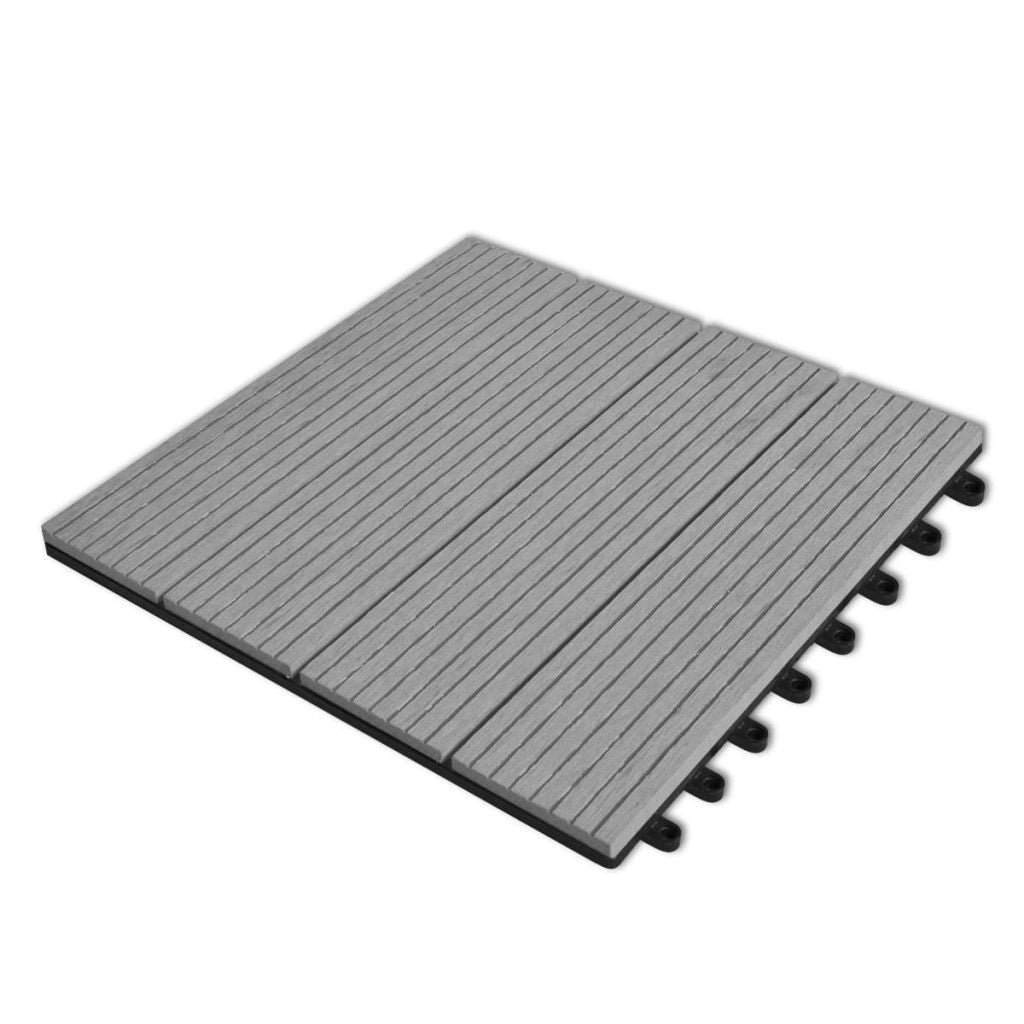 Gray Waterproof WPC Patio Tiles 30x30cm 11pcs