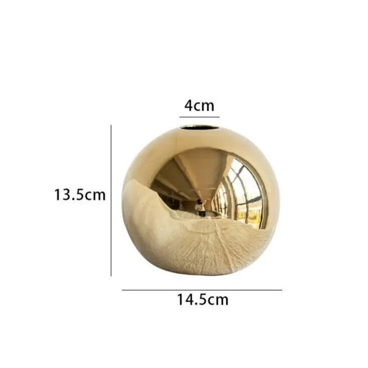Gold Sphere Vase - Elegant Decorative Centerpiece in Three Sizes