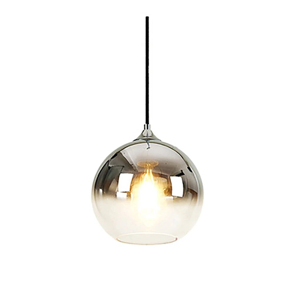 Copper Finish Glass Ceiling Light Fixture