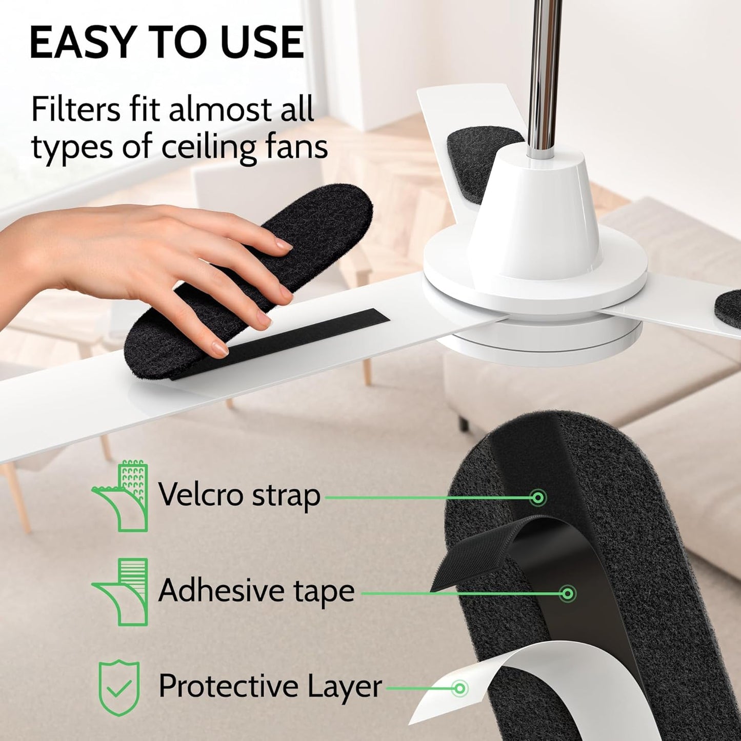 Ceiling Fan Air Purifier Pads for Allergies and Hay Fever