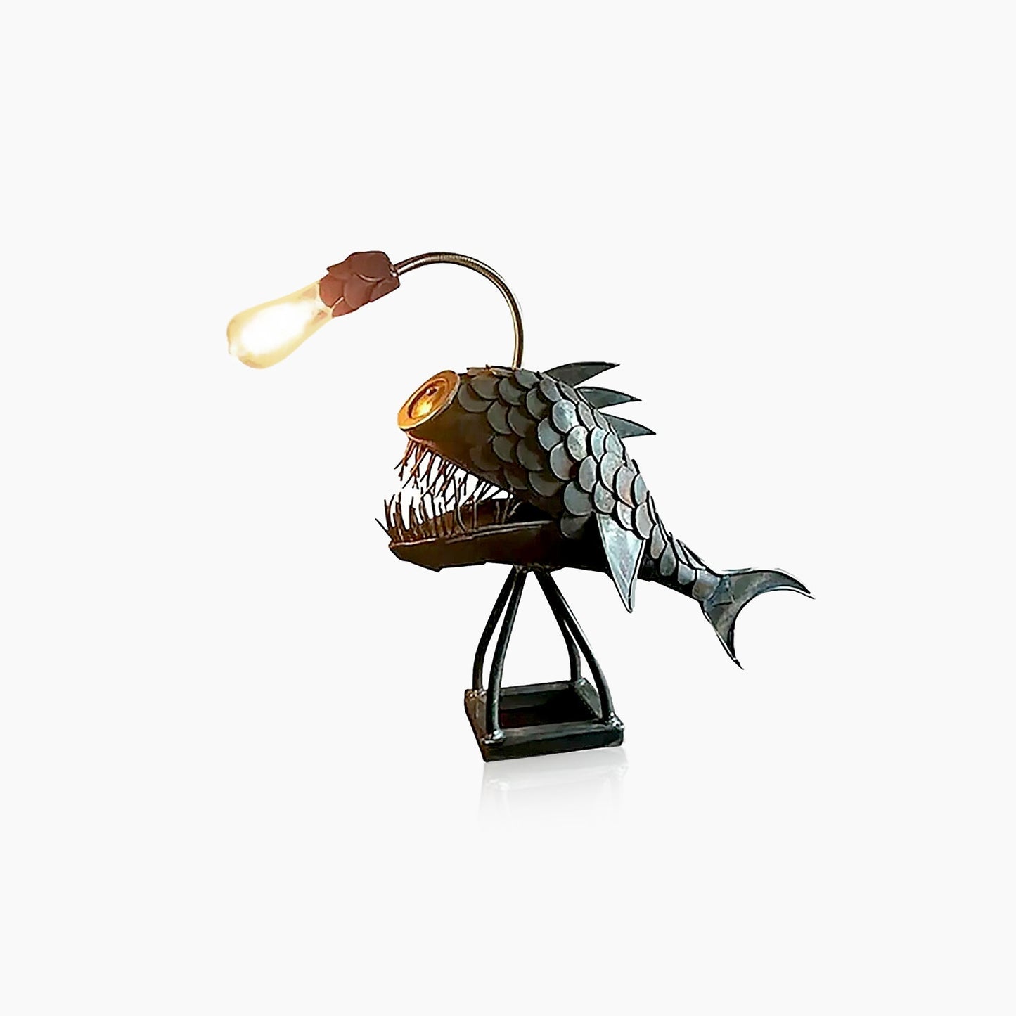 Retro Anglerfish Metal Table Lamp with LED Lighting