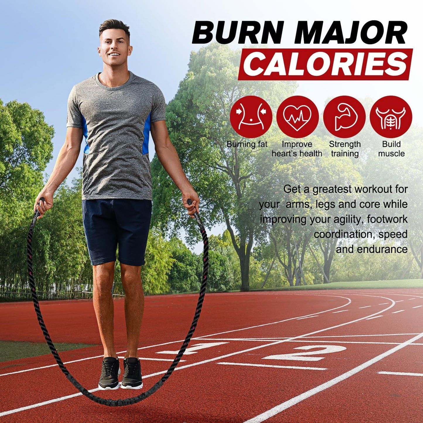 Adjustable Training Jump Rope for Strength and Conditioning