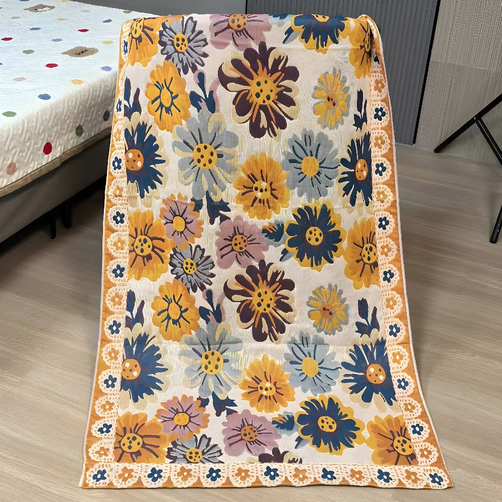 Floral Cotton Bath Towel - Lightweight & Quick-Drying