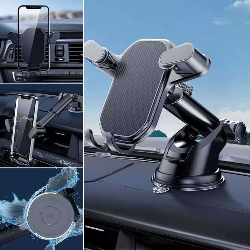 Adjustable Car Phone Holder with 360° Rotation and Triangular Grip