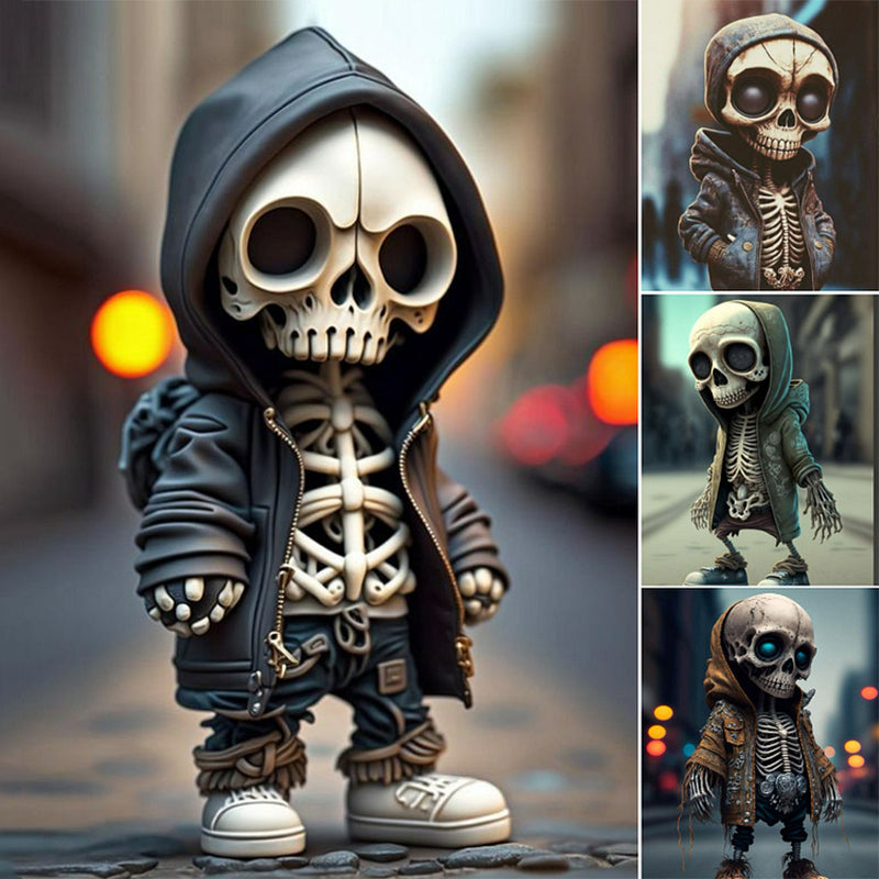 Modern Resin Skull Sculpture - Elegant Skeleton Figure