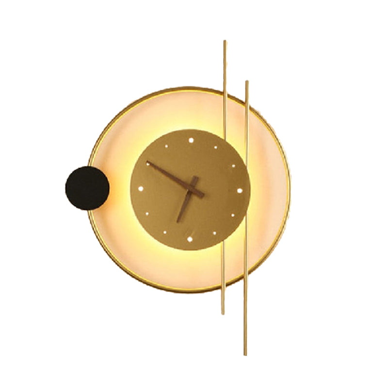 Modern Wall Lamp with Clock and LED Light