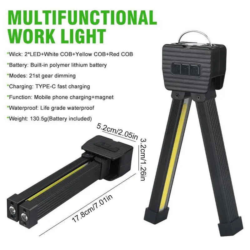 Foldable Rechargeable LED Work Light with Magnetic Base