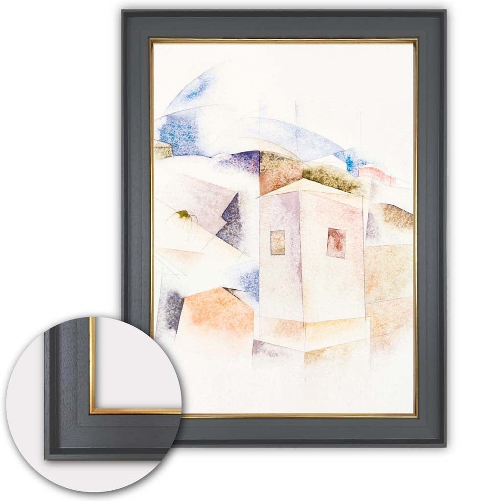 Digitally Edited Art Print - Bermuda Houses Through Trees