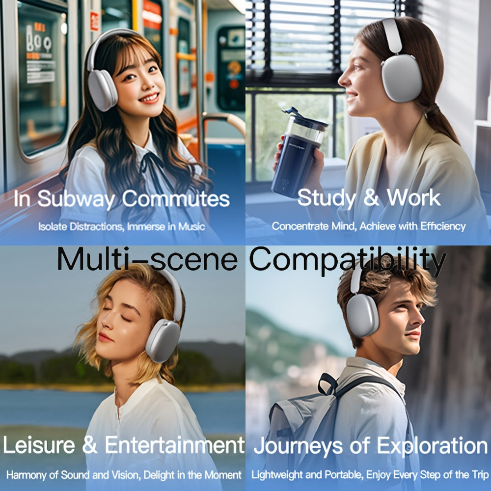 Wireless Over-Ear Headphones with Noise Cancellation and Long Battery Life