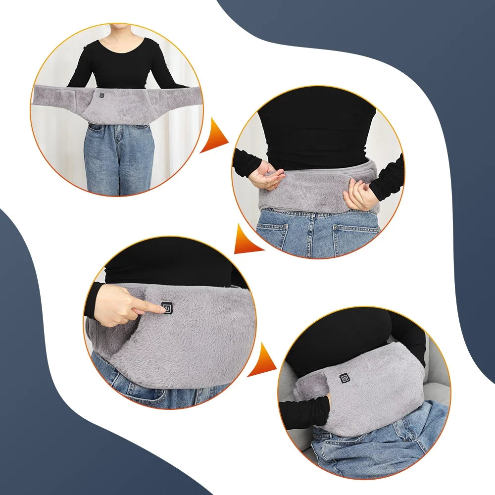 USB Heated Back and Abdomen Belt with Adjustable Heat Settings