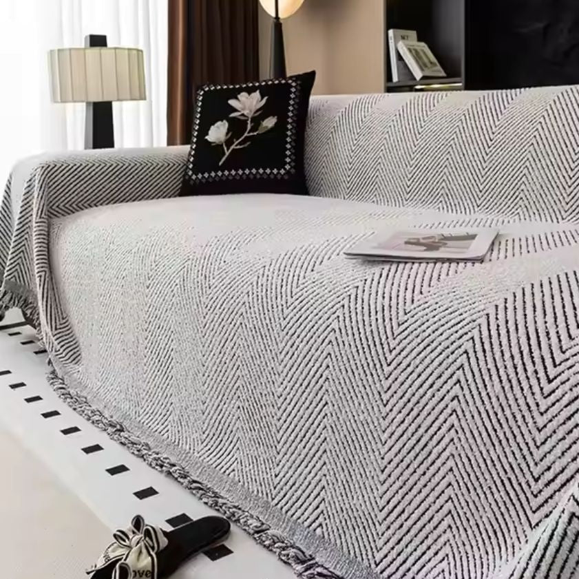 Herringbone Sofa Cover with Water-Resistant Protection
