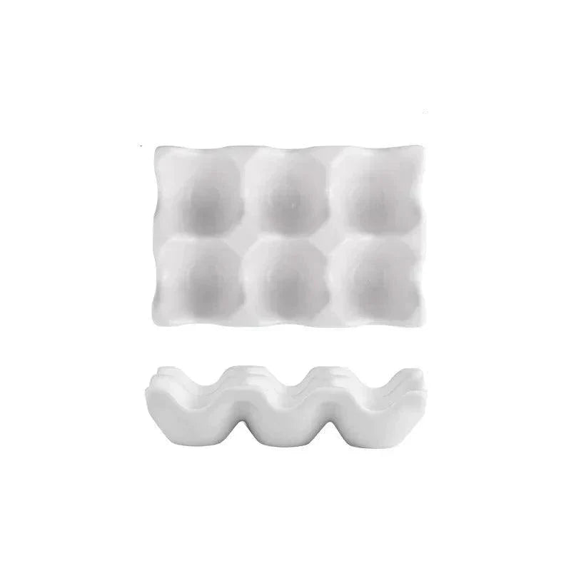 Ceramic Eggshell Egg Plate for 6 Eggs